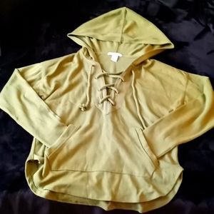 womens navy green small long-sleeved shirt.